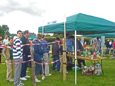 Busy trade at the Bottle Stall
