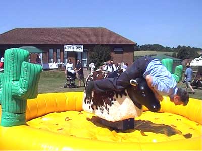 David Robertson departs the Bucking Bronco