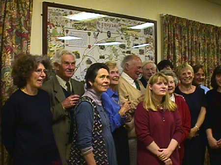 The artists pose for the local press