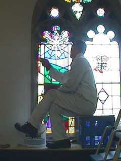 Grouting the window