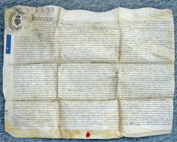 INDENTURE dated 9th December 1754