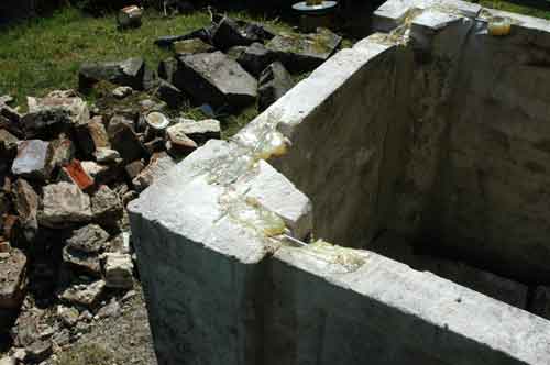 Closeup of tomb